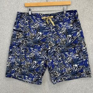 Patagonia Wavefarer Board Shorts Swim Trunks Blue Abstract Floral Mens Size 38